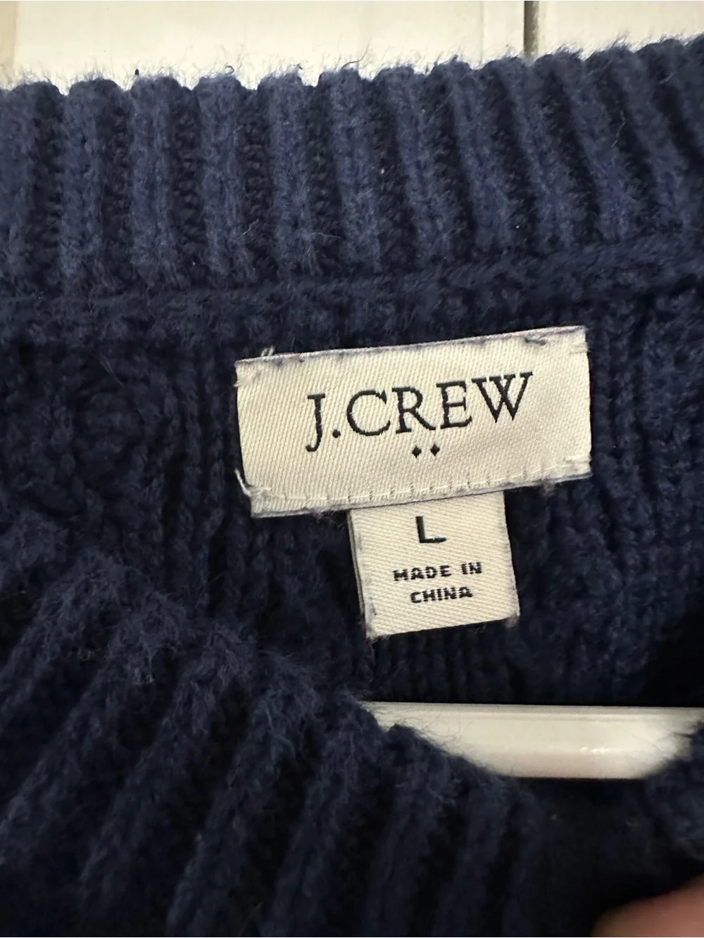J. Crew Navy Ribbed Crewneck Sweater